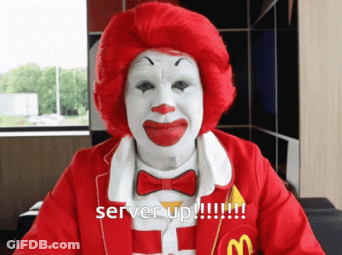McDonald's Clown Saying Server Up GIF