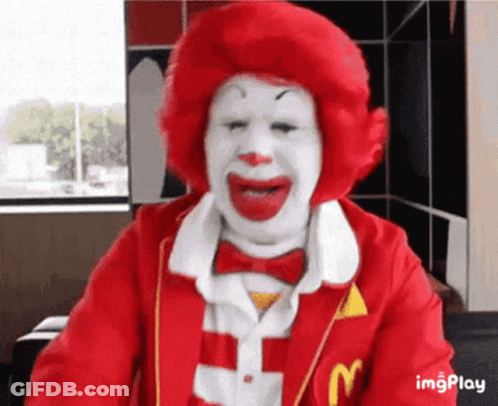 McDonald's Clown With Red Wig GIF