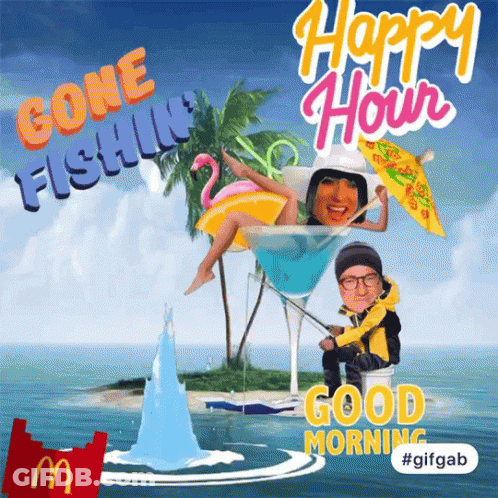 McDonald's Gone Fishing Happy Hour GIF