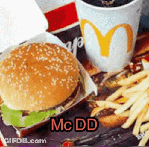 McDonald's Hamburger French Fries And Soda GIF