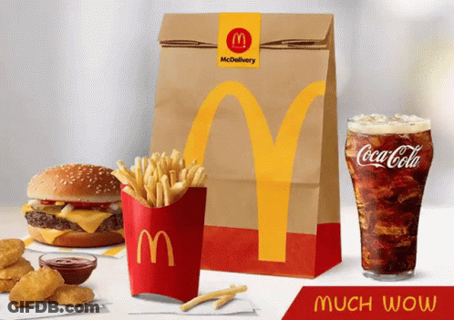 McDonald's Hamburger French Fries Nuggets Coca Cola GIF