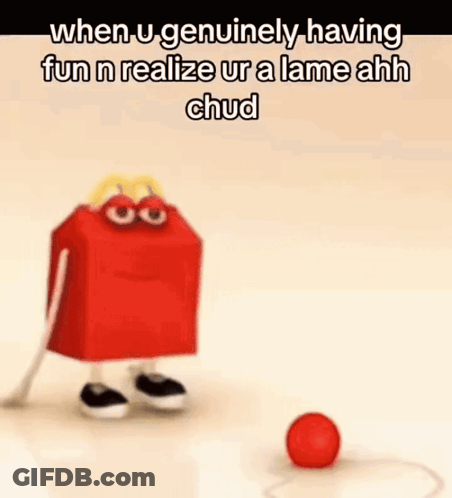 McDonald's Happy Meal Character Next To Red Ball And Red Circle GIF