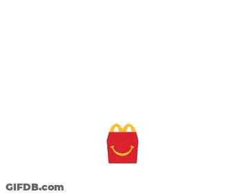 McDonald's Happy Meal Toy Next To Blue And Yellow Block GIF