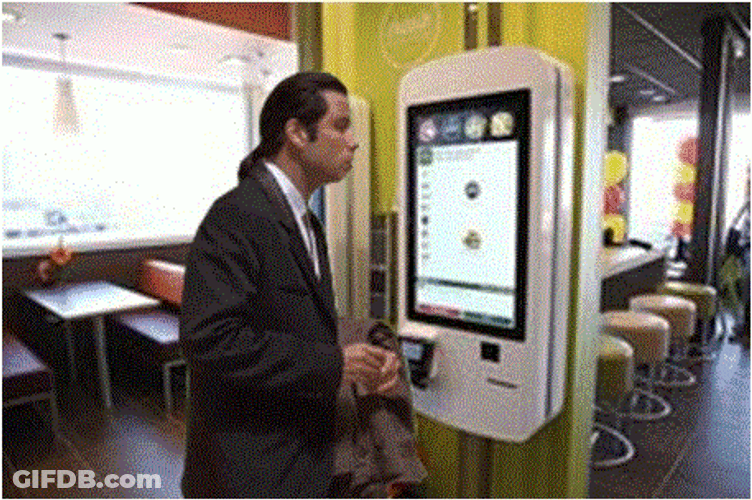 McDonald's Kiosk Confused Actor John Travolta GIF