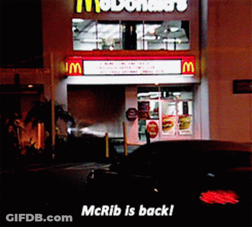 McDonald's McRib Is Back Sign GIF