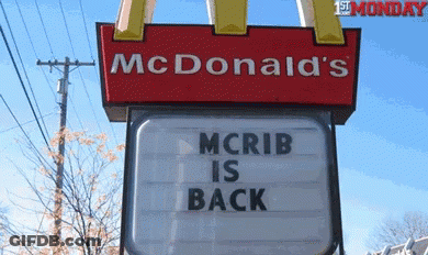 McDonald's Sign Says McRib Is Back GIF