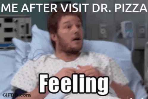 Me After Visit Dr Pizza Feeling Hospital Bed GIF