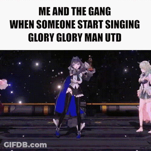 Me And The Gang When Someone Start Singing Glory Glory Man Udd GIF