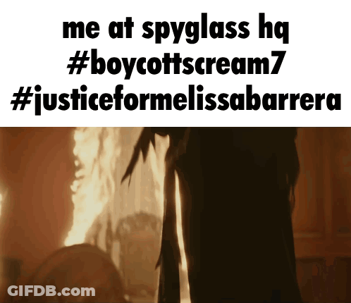 Me At Spyglass HQ #BoycottScream7 #JusticeForMelissaBarrera GIF
