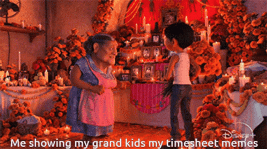 Me Showing My Grand Kids My Timecard Meme GIF