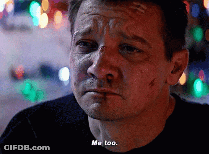 Me Too Jeremy Renner Battered Face GIF