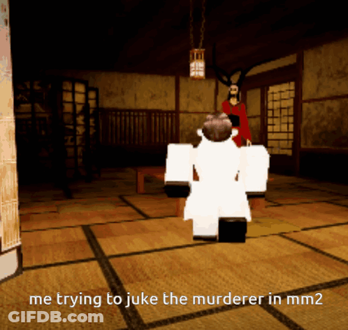 Me Trying To Juke The Murderer In MM2 GIF