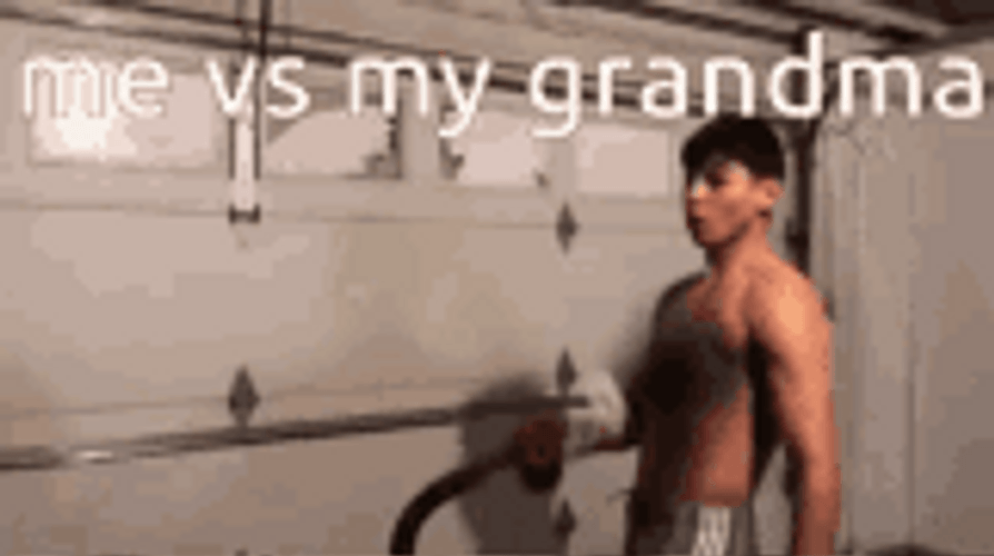 Me Vs My Grandma Meme Funny GIF