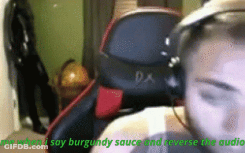 Me When I Say Burgundy Sauce Reverse Audio GIF