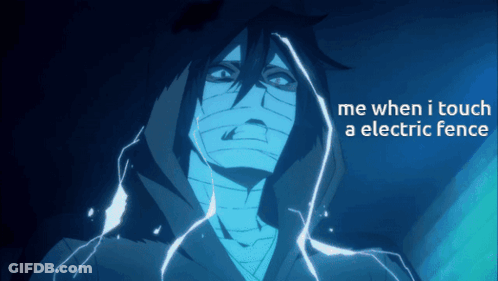 Me When I Touch An Electric Fence Lightning Bolt GIF