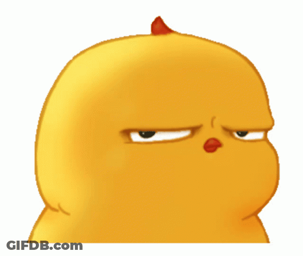 Mean Mug Chick Sticker GIF