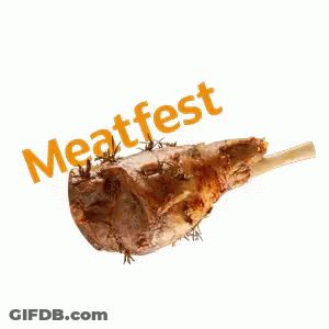 Meat Fest Logo With Piece Of Meat GIF