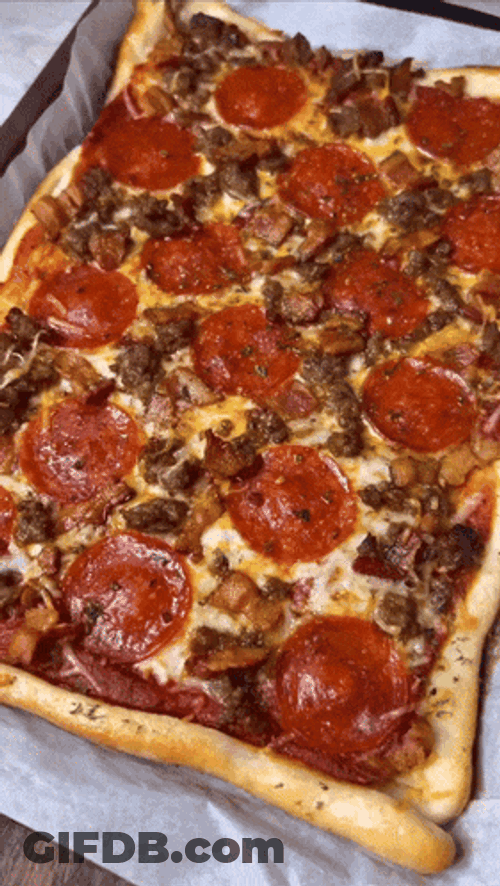 Meat Lovers Pizza Thin Crust Pizza GIF