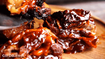 Meat On Cutting Board Close Up GIF