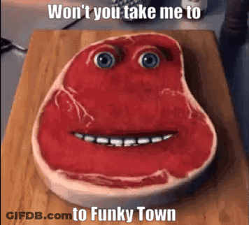 Meat With Face On Cutting Board GIF
