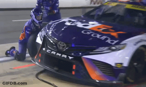 Mechanic Working On FedEx Ground Race Car GIF