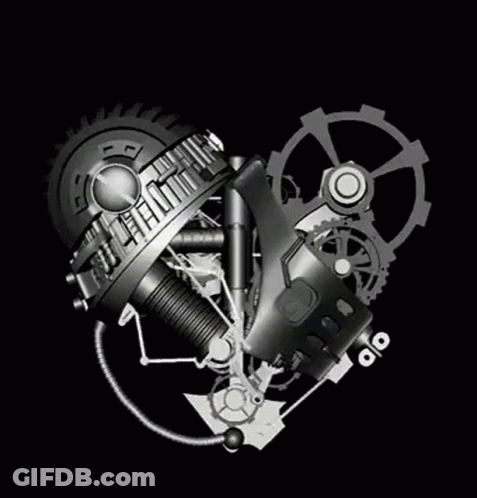 Mechanical Heart With Gears GIF
