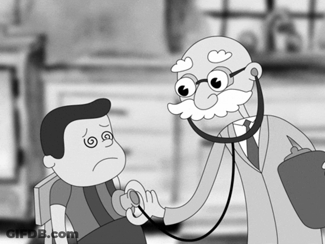 Médica Cartoon Doctor Checking Up Kid GIF