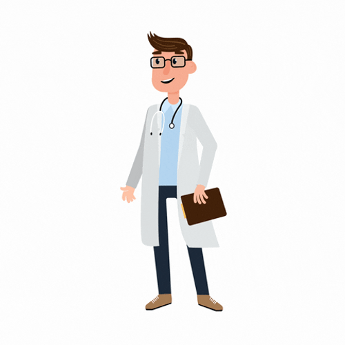 Médica Cartoon Doctor Waving GIF