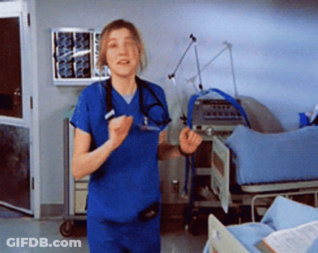 Médica Elliot Reid Dancing Scrubs GIF