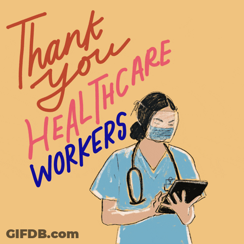 Médica Thank You Healthcare Workers Animated Art GIF