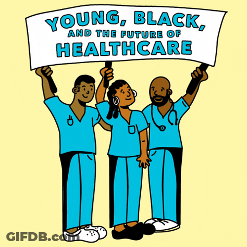 Médica Young Black Healthcare Providers Statement Signage GIF
