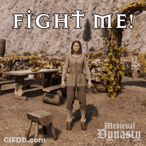 Medieval Dynasty Poster Woman Standing At Table GIF