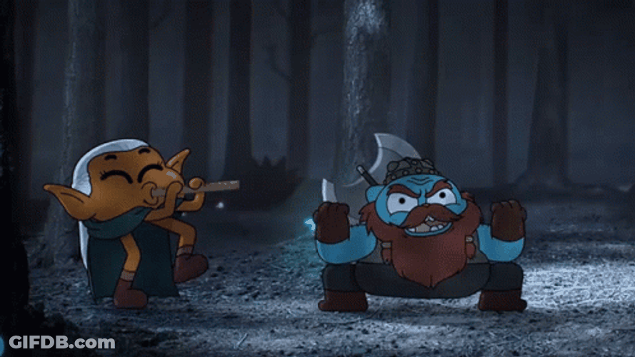 Medieval Gumball And Darwin Dancing GIF