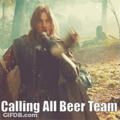 Medieval Man Holding Sword Saying Calling All Beer Team GIF