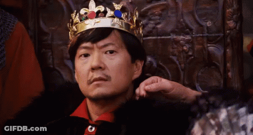 Medieval Men Surrounding Crowned King With Sword GIF