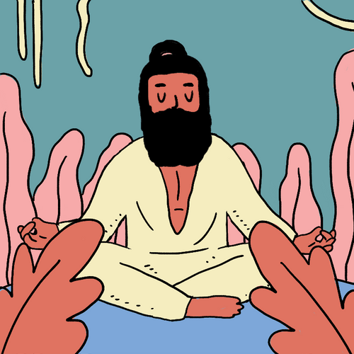 Meditating Man Art GIF