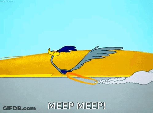 Meep Meep Bird Flying Over Desert Cactus GIF