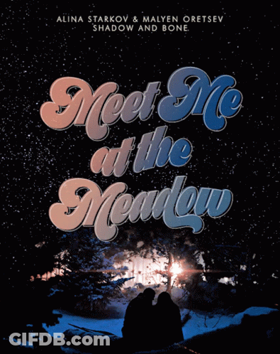 Meet Me At The Meadow Poster Couple In Snow GIF