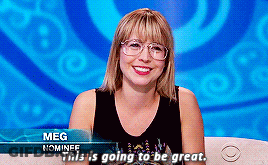 Meg Nominee Is Smiling And Says " This Is Going To Be Great " In Front Of A Blue Background GIF