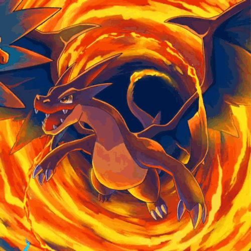 Mega Evolution Charizard In Flame Whirlwind GIF