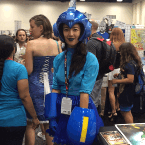 Mega Girl Cosplay Aiming GIF