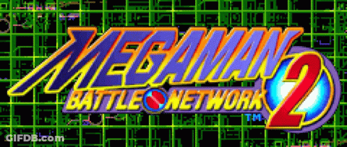 MegaMan 2 Battle Network Logo On Green Background GIF