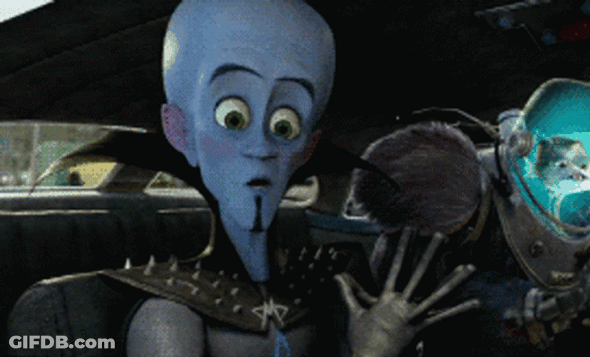 Megamind Amazed Look On Mirror GIF