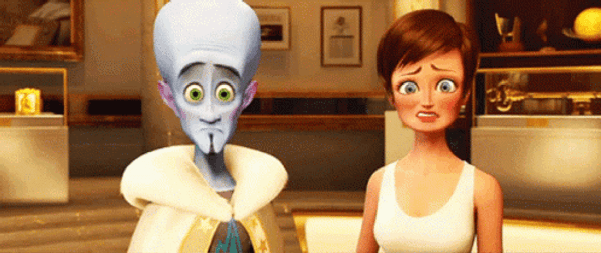 Megamind Huh Shocked Face GIF