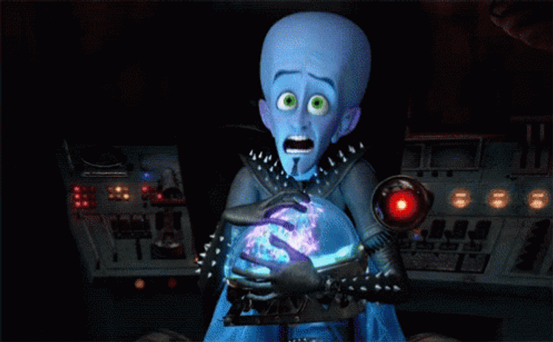 Megamind Scared Look On Face GIF