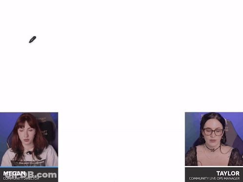 Megan Community Director And Taylor Community Live Ops Manager Sitting In Front Of Dog Drawing GIF