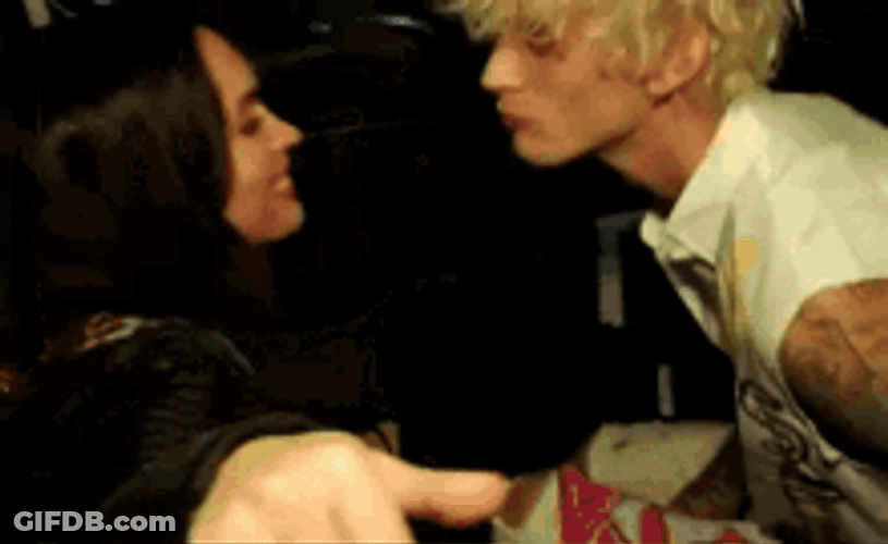 Megan Fox Kissing Machine Gun Kelly GIF
