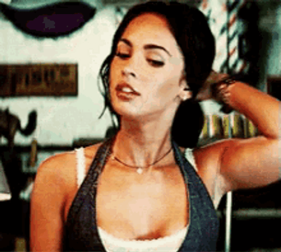 Megan Fox Touching Her Hair GIF