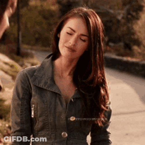 Megan Fox Turning Head Confused Reaction GIF