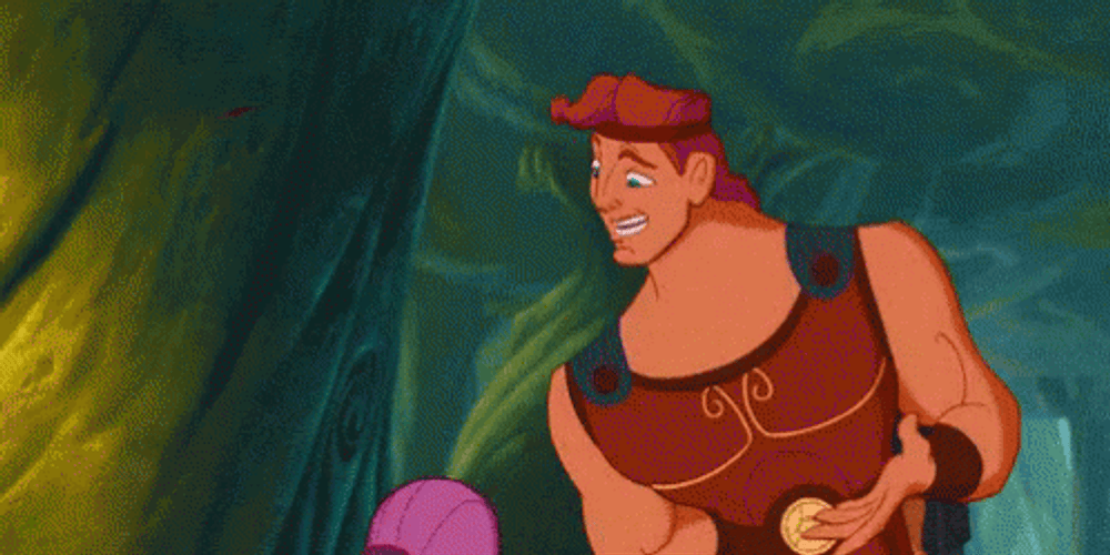 Megara Flips Hair To Hercules GIF